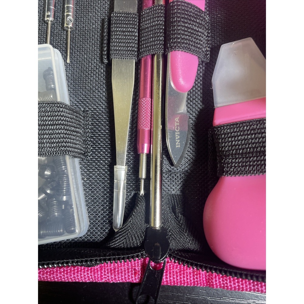 Invicta ITK-008 Watch Travel Repair Kit Tool Set Pink/White New In Box - Picture 7 of 11